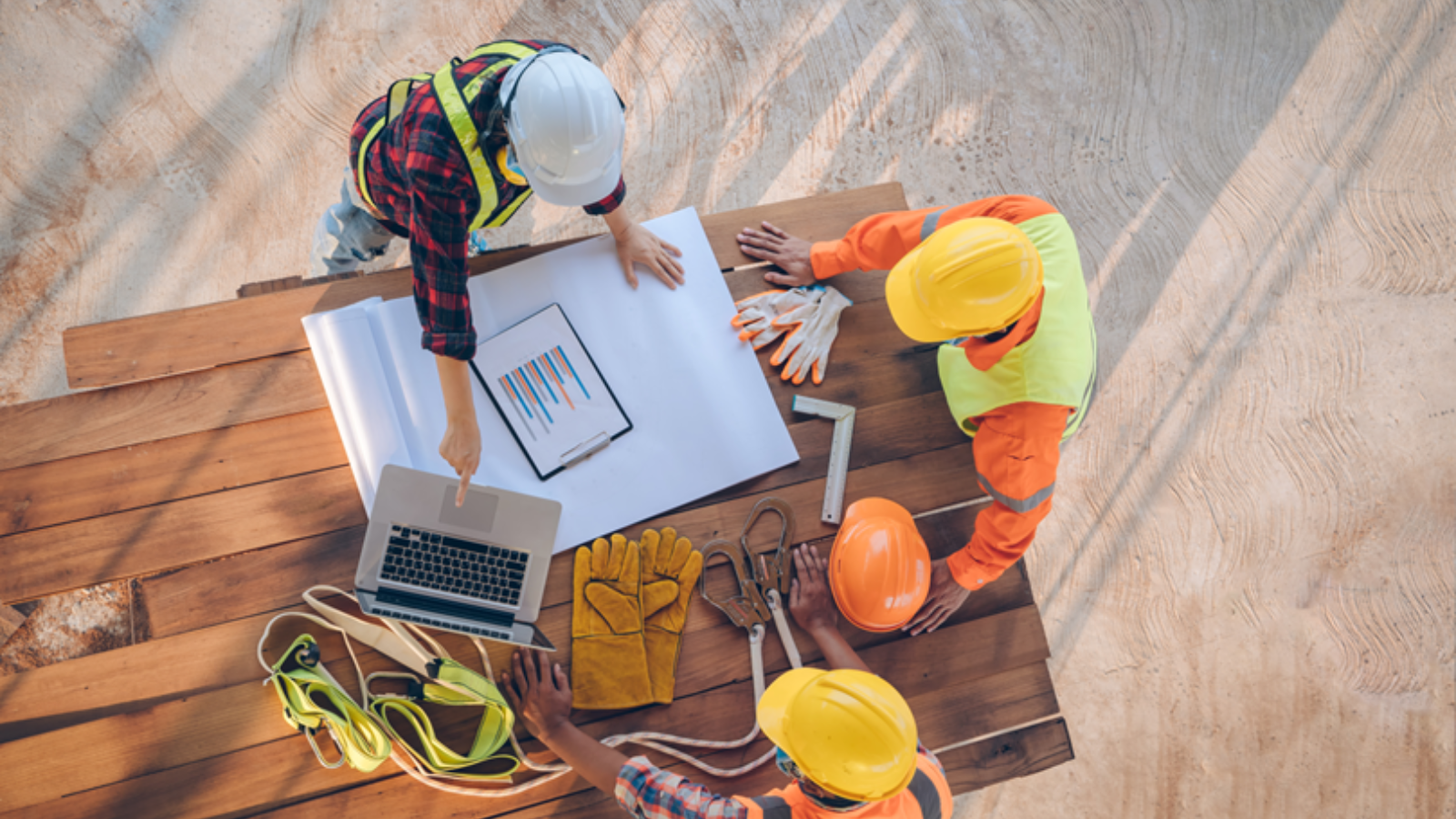 builders around table